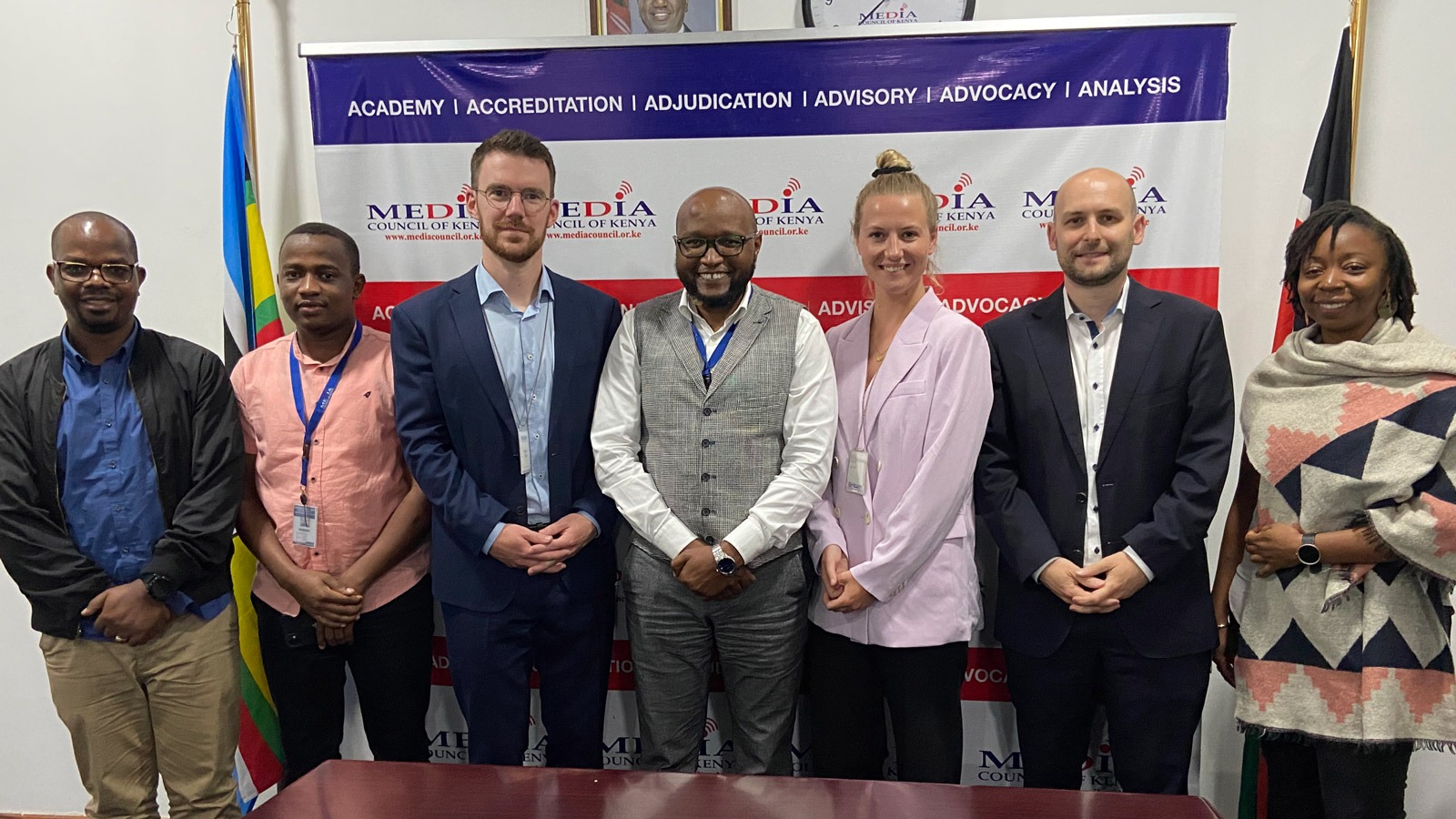 Team members of Upgrade Democracy (Bertelsmann Stiftung) and CIPESA meet with representatives from the Media Council of Kenya.